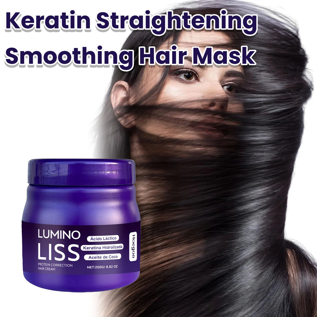250g Keratin Straightening Hair Mask Restore Hair Soften Gloss Straightener Deep Repair Conditioner For Dry Damaged Frizzy Hair