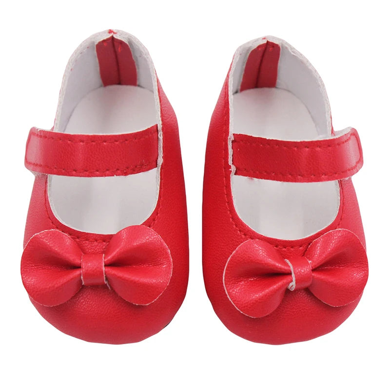 7 cm Bow Doll Shoes Cute Mini Leather Shoes For 43cm Baby New Born,American 18 Inch&OG,My Life Girl Doll Best Girl's Toy