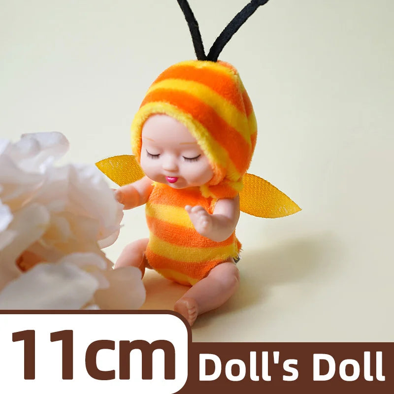 6Pcs Reborn Doll Kit Toy Simulation Princess Dolls Toy Mini Cute Sleeping Baby with Clothes Accessories Birthday Gift for Kids