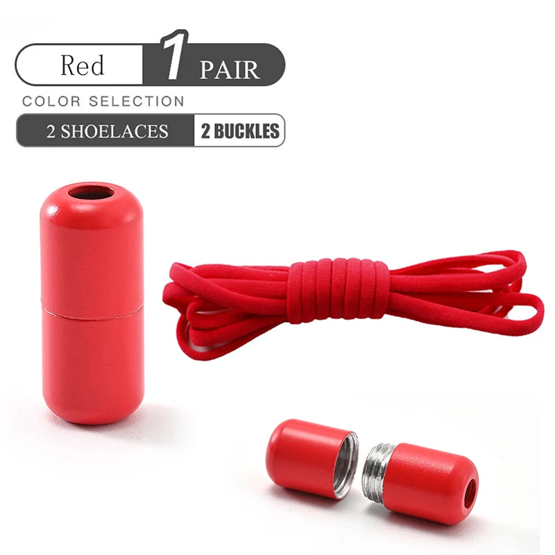 Elastic No Tie Shoelaces Semicircle Shoe Laces For Kids and Adult Sneakers Shoelace Quick Lazy Metal Lock Laces Shoe Strings