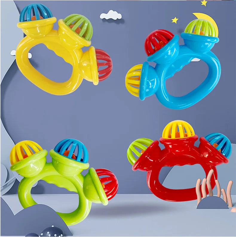 1-4PCS Baby Hand Rattle Ball Toy Newborn Grasping Hand Bell Sensory Toy Kids Safety Materials Toys for 0-24 Months Baby Children