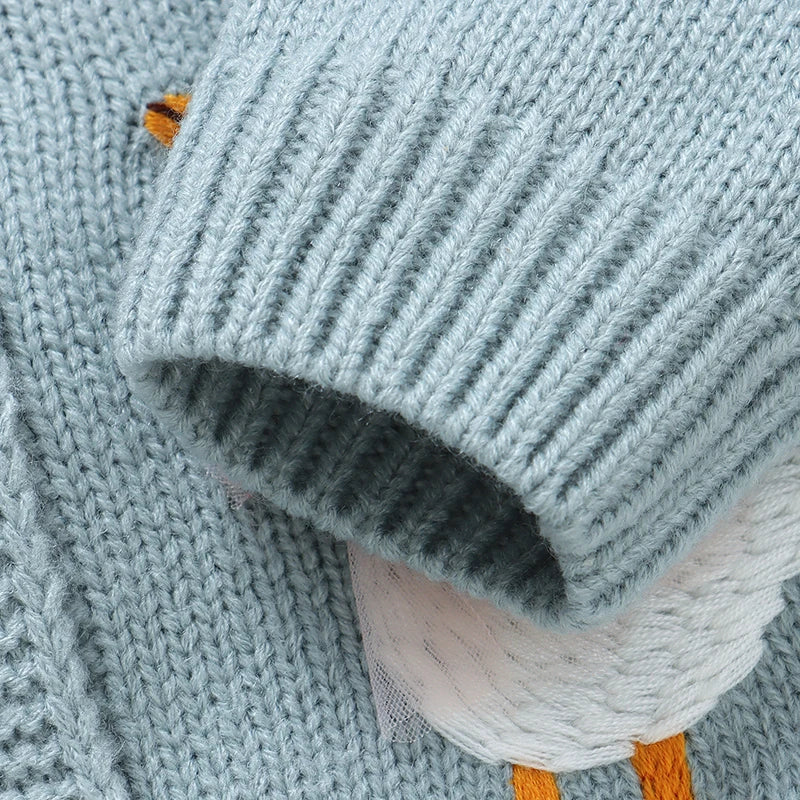 Baby Sweater Knit Infant Boy Girl Cardigan Fashion Cute Cartoon Goose Newborn Children Clothes Long Sleeve Autumn Tops Outerwear