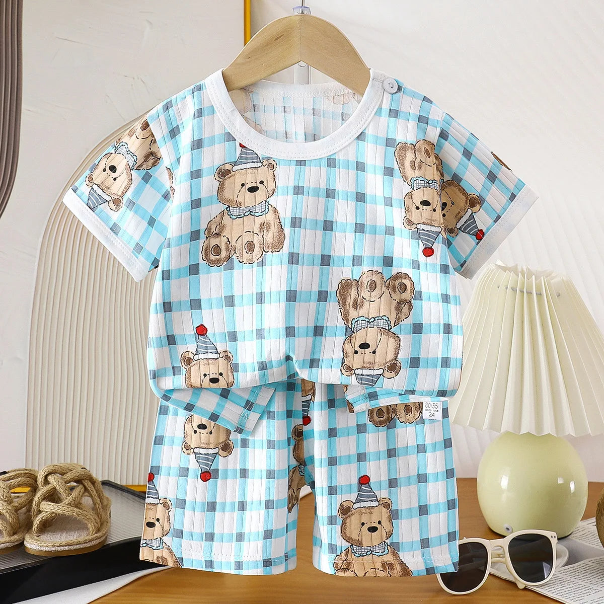2PCS Children Clothing Set Child T-shirt Suit Summer Cotton New Girls Shorts Clothes Baby Boys Short Sleeve Kid Clothes