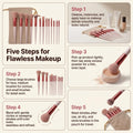 13 PCS Makeup Brushes Set Eye Shadow Foundation Women Cosmetic Brush Eyeshadow Blush Beauty Soft Make Up Tools Bag