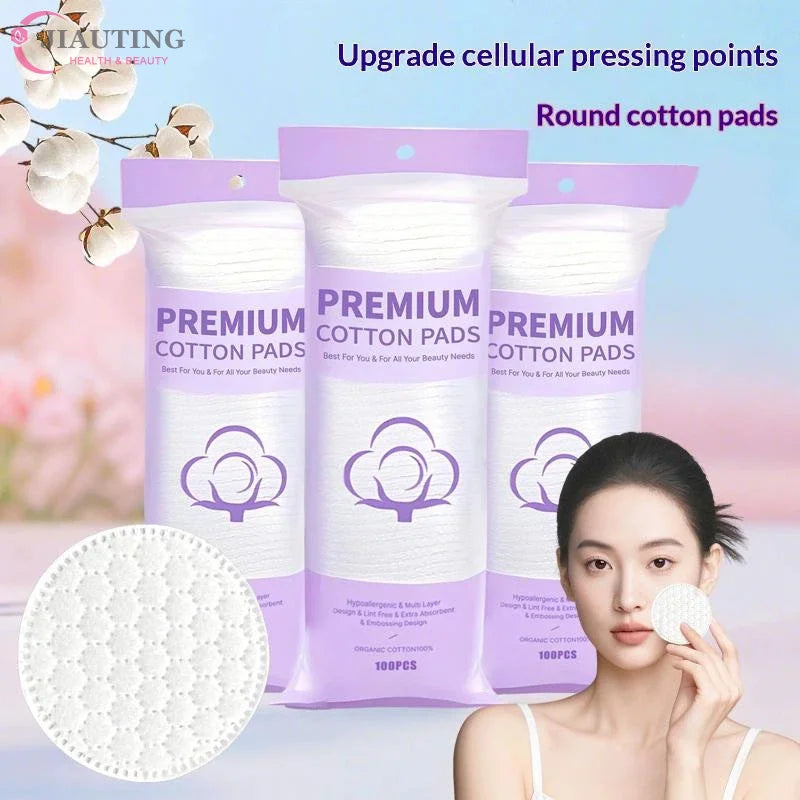 Disposable Makeup Cotton Pad 100/120pcs Soft Round Three Layer Facial Cleaning Wipes Makeup Remover Beauty Cosmetic Cleaning