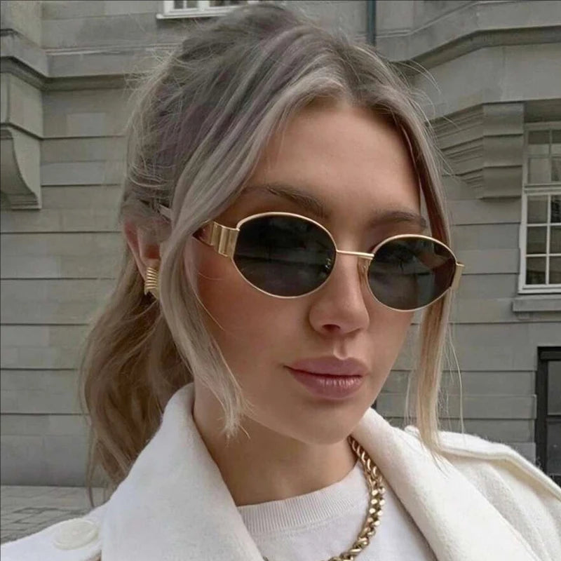 4PCS Oval Shaped Personality Metal Small Round Fashion Glasses Beach Accessories For Women Glasses Shades
