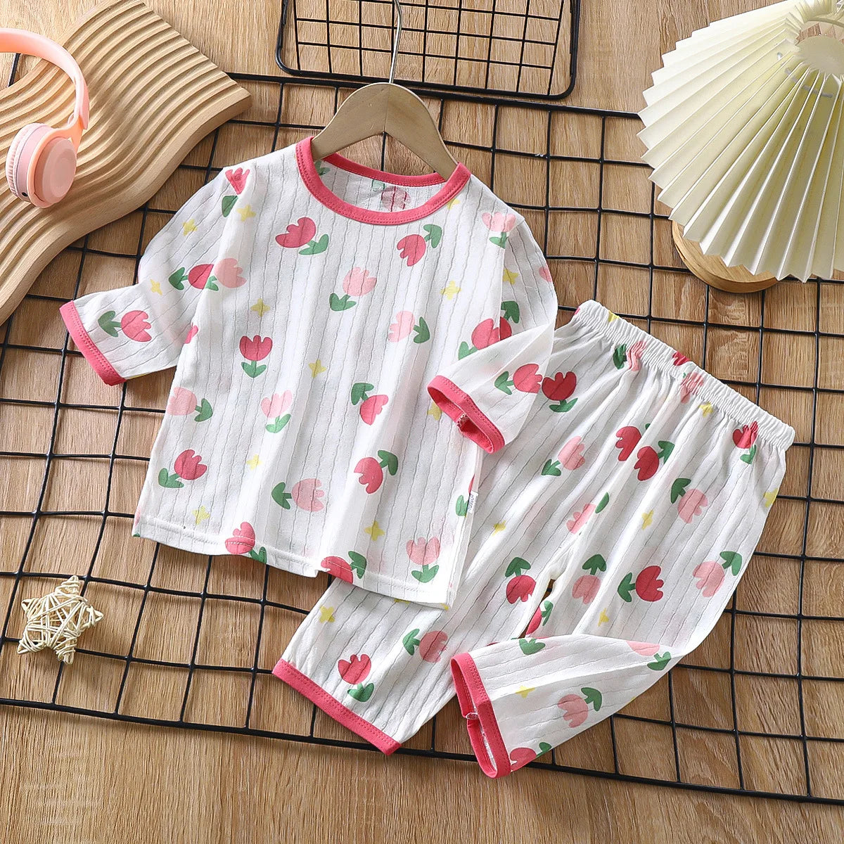 Baby Pajamas Sets Cotton Child Pajamas Toddler Long Sleeve Baby Nightwear Pyjamas Kids Cartoon Homewear Clothes