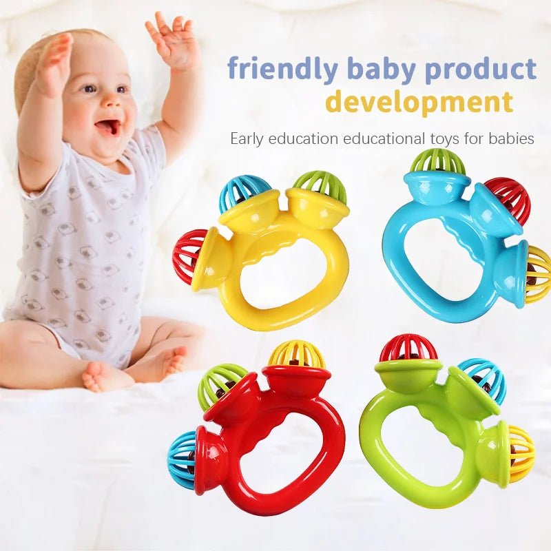 1-4PCS Baby Hand Rattle Ball Toy Newborn Grasping Hand Bell Sensory Toy Kids Safety Materials Toys for 0-24 Months Baby Children