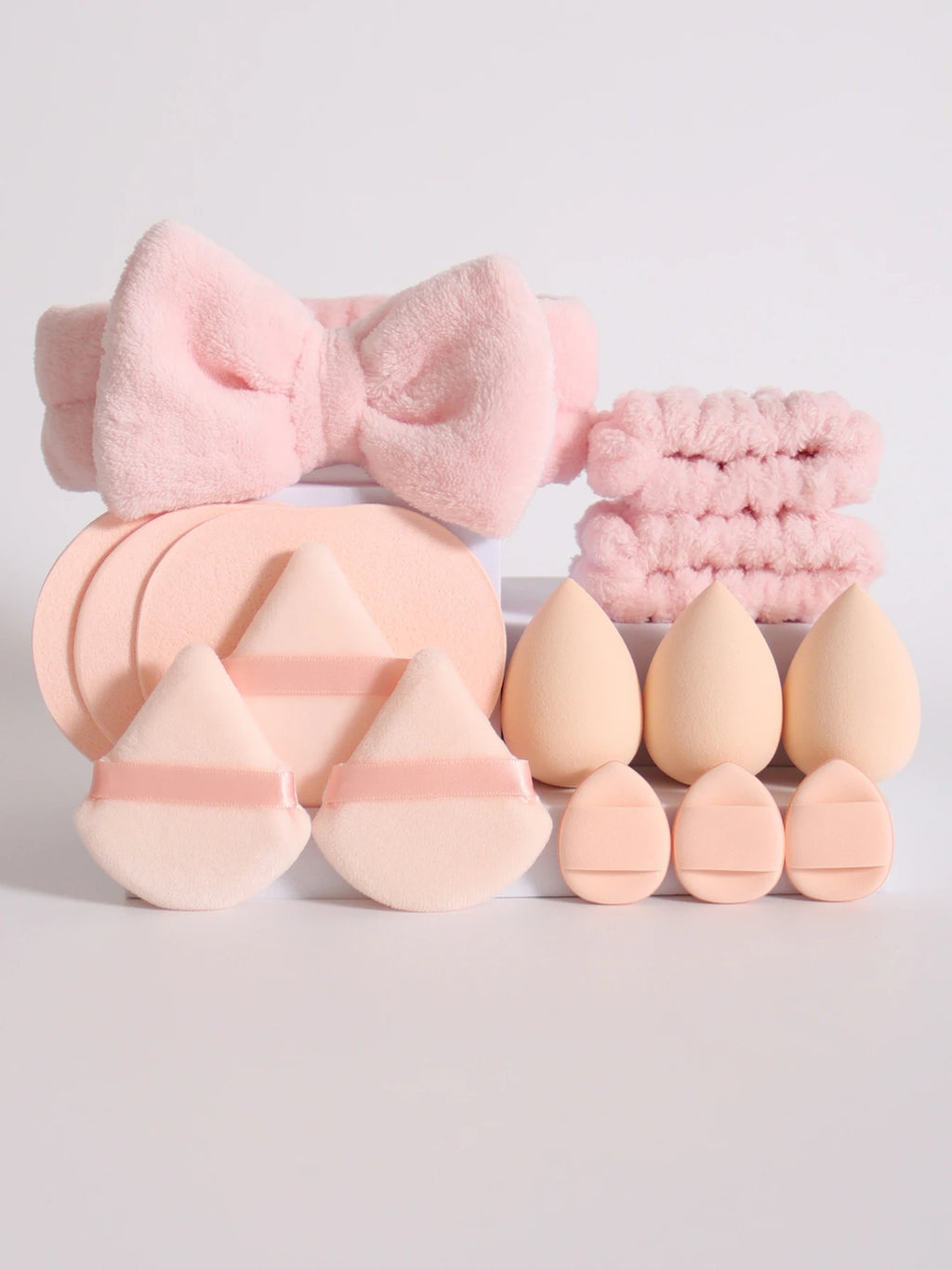 15  Cosmetic Puff Makeup Sponge Blender Beauty Egg Foundation Sponges Puff Wash Face Headband Wristband Make up Accessories