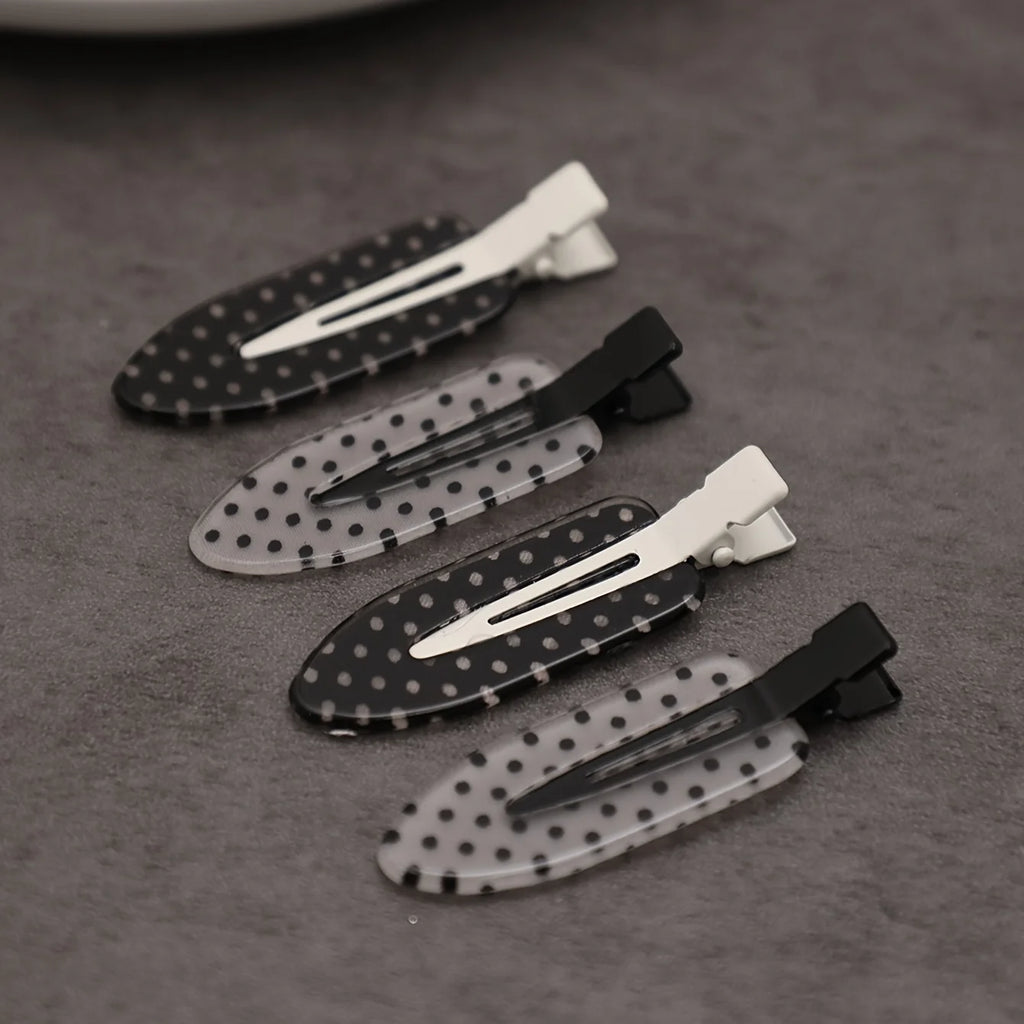 4 pieces/black and white acetic acid traceless hair clip acrylic duckbill clip sweet bangs hair clip hair clip