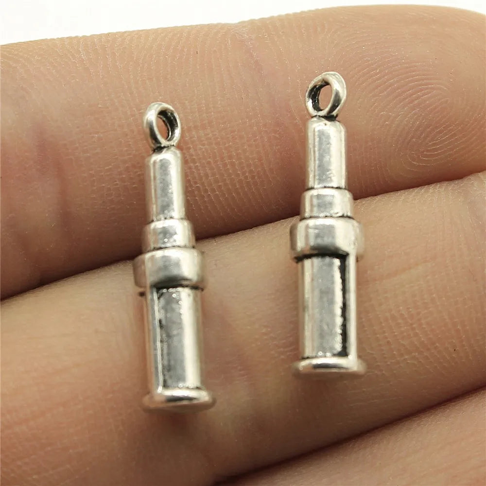 20pcs Antique Silver Color Women'S Daily Necessities Charms Evening Dress Bags High Heel Perfume Lipstick Charms