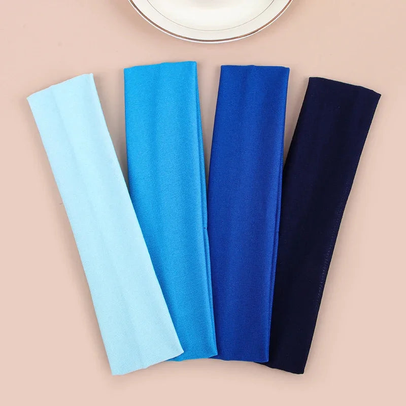 4pcs Outdoor Sports Headband Portable Fitness Hairbands Woman Hair Wrap Brace Elastic Cycling Yoga Running Exercising Sweatband