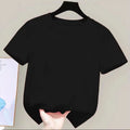 2-8Y New Summer Casual Children Tee 100% Cotton Solid Color Girls Short Sleeve Top O-Neck Soft Breathable Kids Clothes