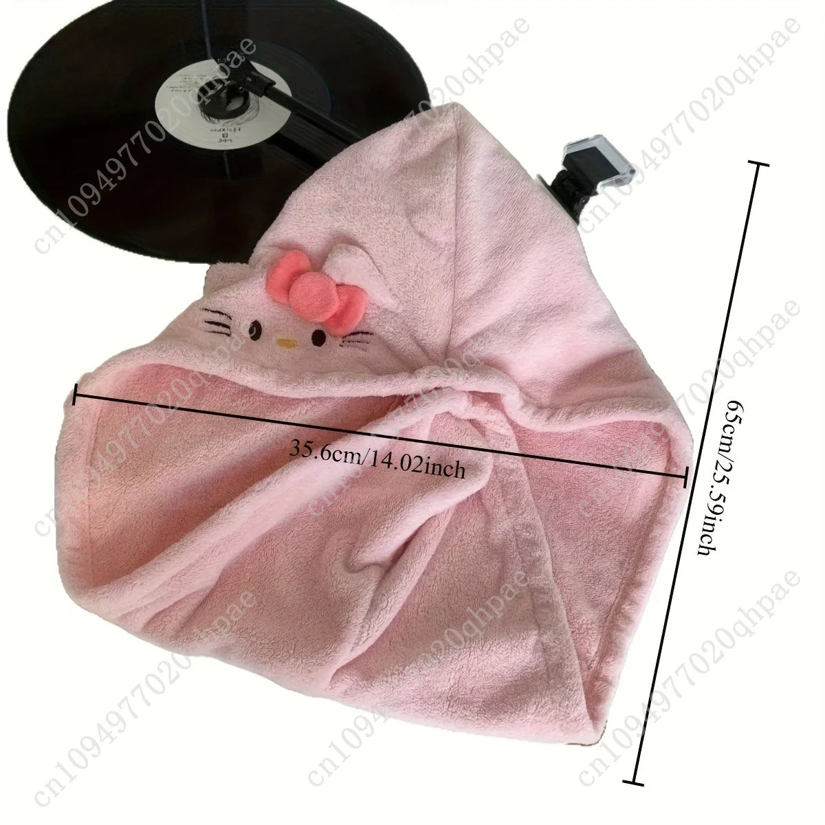 1pc Hello Kitty Hair Drying Cap for Women Ins Coral Fleece Thickened Water-Absorbent Headscarf Non-Shedding Towel Perfect Gift