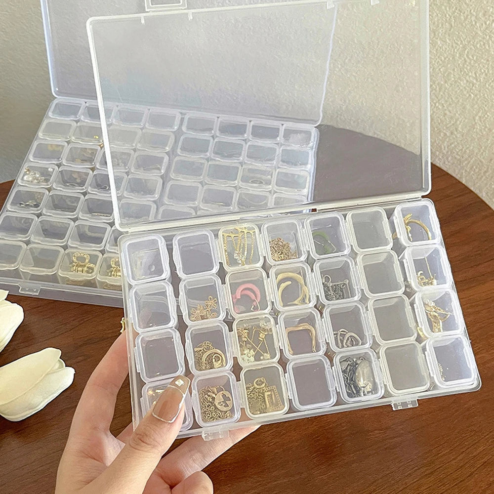 1pc 28 Grids Plastic Storage Box Adjustable Compartments for Jewelry Diamond Embroidery Art Craft Accessory Organizer Case