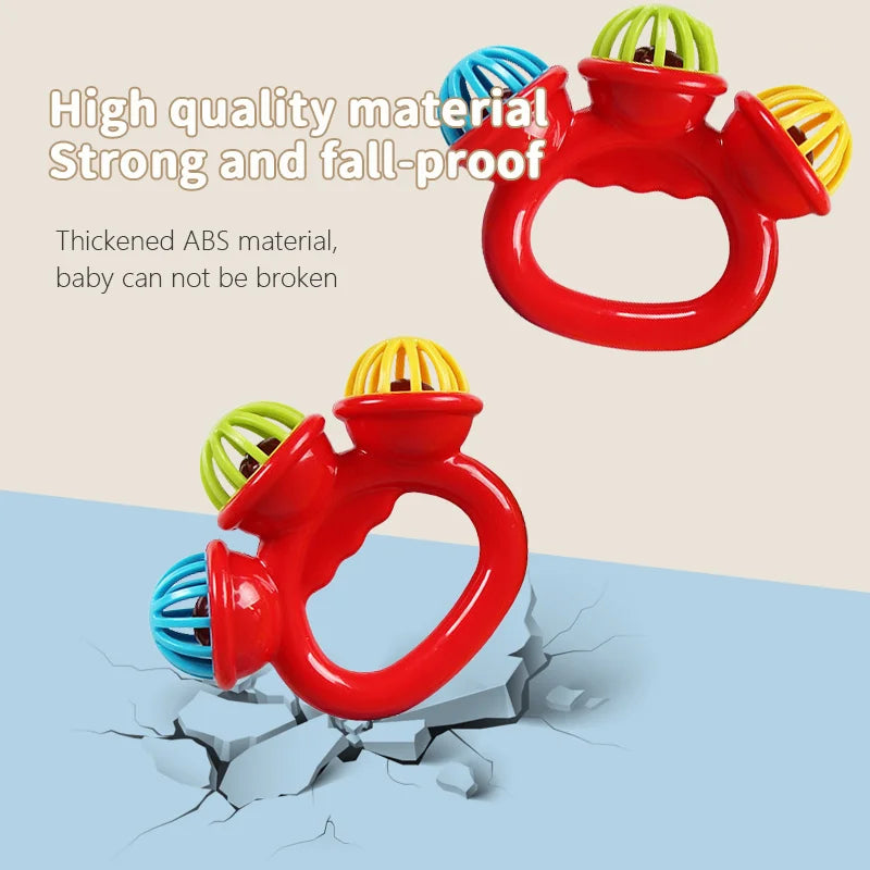 1-4PCS Baby Hand Rattle Ball Toy Newborn Grasping Hand Bell Sensory Toy Kids Safety Materials Toys for 0-24 Months Baby Children