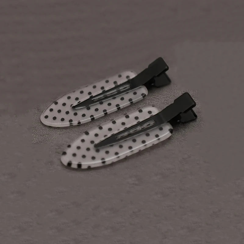 Black White Polka Dot Acrylic Hair Clips Minimalist Secure Hold Suitable for Daily Wear Party Outfits Hairpin Accessories