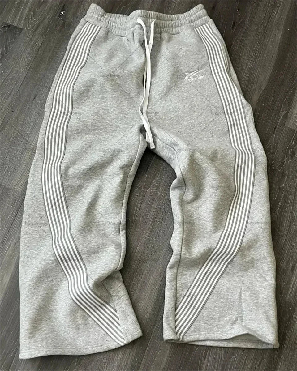 Casual Loose Straight Leg Pants Striped 2025 Summer Fashion Trend Brand Street Hip-hop Jogging Men's Women's Harajuku Sweatpants