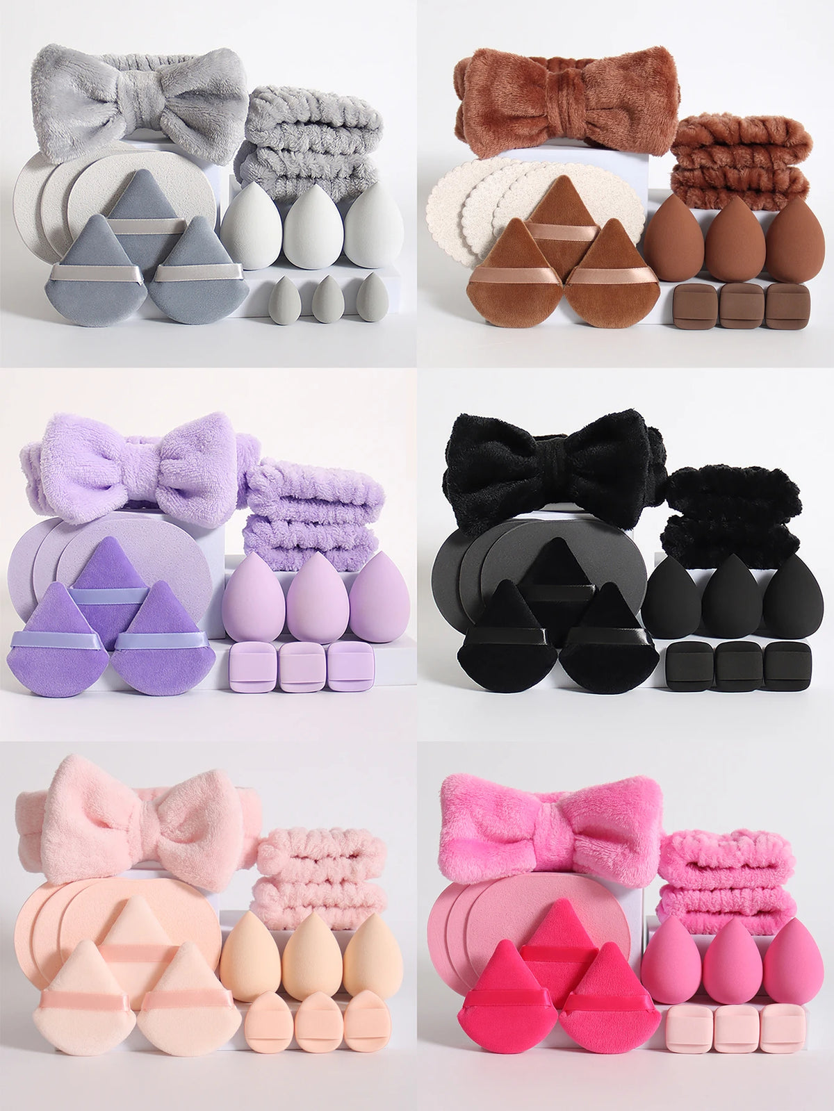 15  Cosmetic Puff Makeup Sponge Blender Beauty Egg Foundation Sponges Puff Wash Face Headband Wristband Make up Accessories