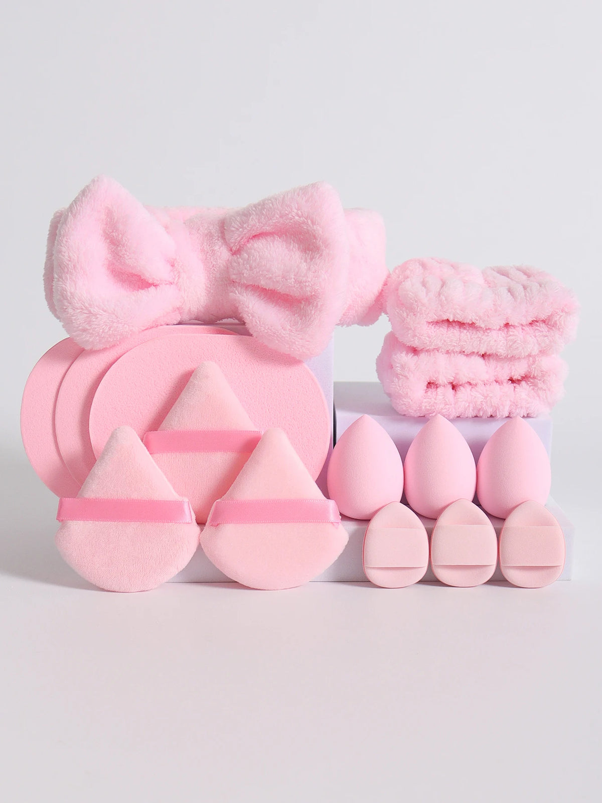 15  Cosmetic Puff Makeup Sponge Blender Beauty Egg Foundation Sponges Puff Wash Face Headband Wristband Make up Accessories