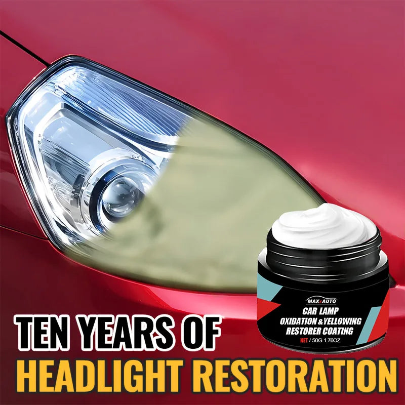 Car Headlight Restoration Polishing Kit - Scratch Remover & Oxidation Cleaner Repair Paste for Headlamp Assembly