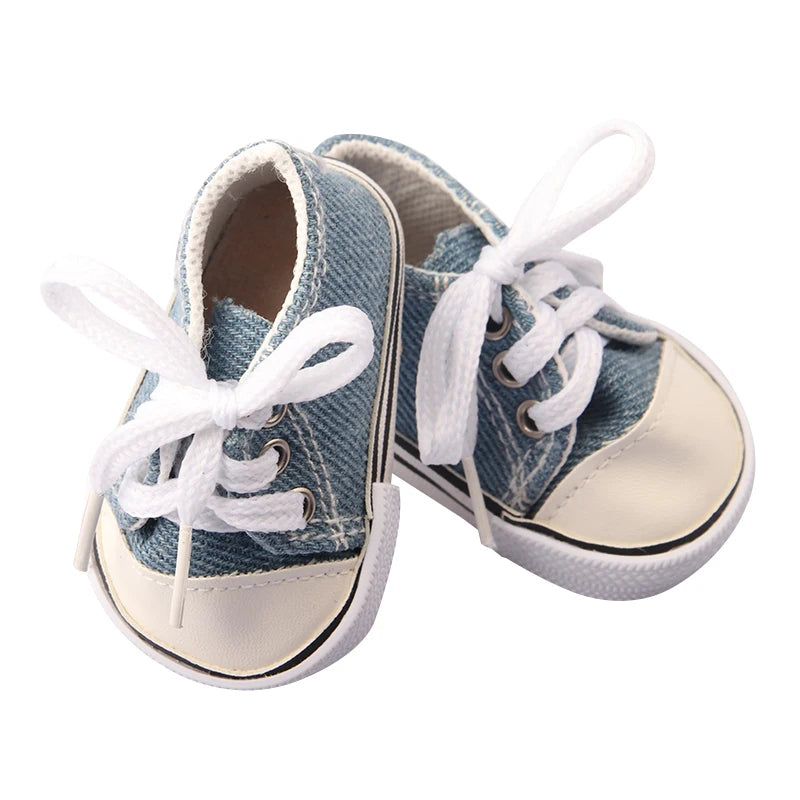 7 Cm Canvas Doll Shoes For 18 Inch American Doll 11 Colors Cloth Doll Shoes Boots Sneakers For 43 Cm Baby New Born&OG Girl Doll