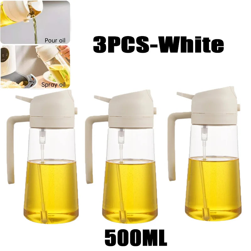 200/300/500ml Oil Spray Bottle BBQ Cooking Olive Oil Sprayer Plastic Baking Oil Spray Empty Bottle Vinegar Bottle Or  Oil brush