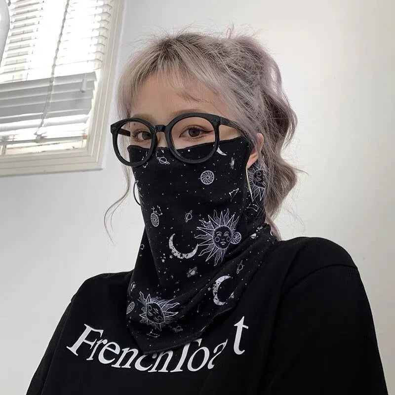 Fashion Punk Sunscreen Mask For Men Women Summer Face Neck UV Protection Ear Scarf Hip Hop Outdoor Sports Cycling Bandana Scarfs
