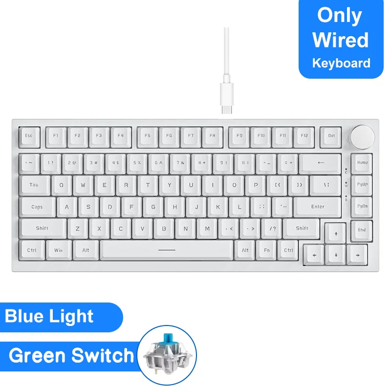 Ajazz AK820/AK820Pro Gaming Mechanical Keyboard Bluetooth 5.1/Wireless/C-Wired Customized Keyboard with Knob Hot Swapping Gasket
