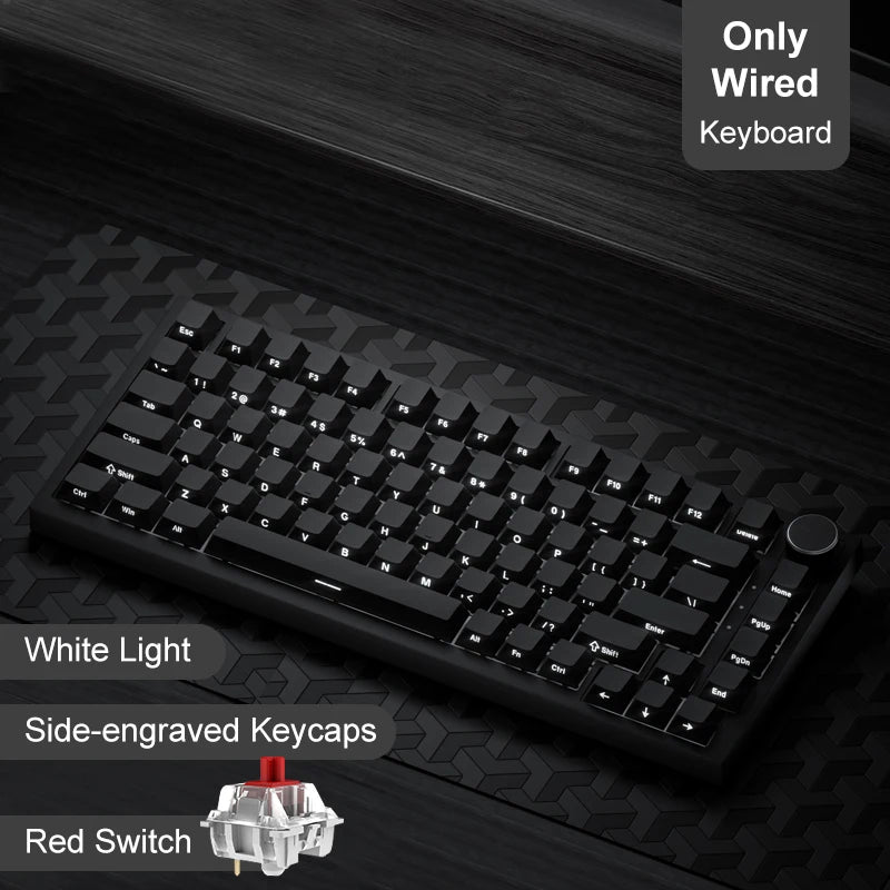 Ajazz AK820/AK820Pro Gaming Mechanical Keyboard Bluetooth 5.1/Wireless/C-Wired Customized Keyboard with Knob Hot Swapping Gasket