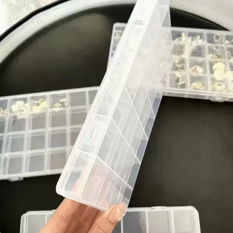 Clear 24-Compartment Plastic Storage Box – Organizer for Crafts, Beads, Jewelry & Small Items (1 Pack)