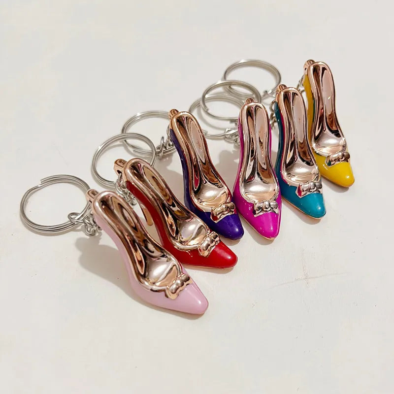 1PCS Cute cartoon keychain high heel key ring chain bag pendant car pendant For Women Jewelry  YS-253