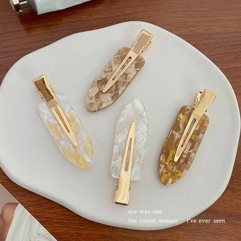 4pcs Simple Mixed Color Hair Clips Side No Trace Bangs Duckbill Clips Elegant Ladies Headwear Hair Accessories