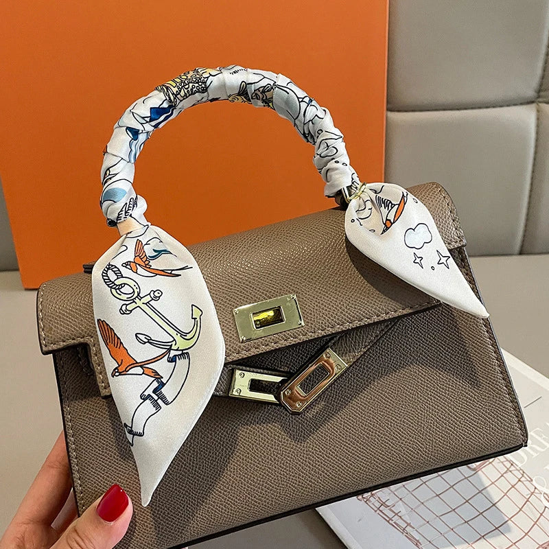 2024 Versatile New Plant Jungle Ladies Pointy Ribbon Bag Handbag Handle Ribbon Scarf Package Band Hair Head Handle ribbon scarf