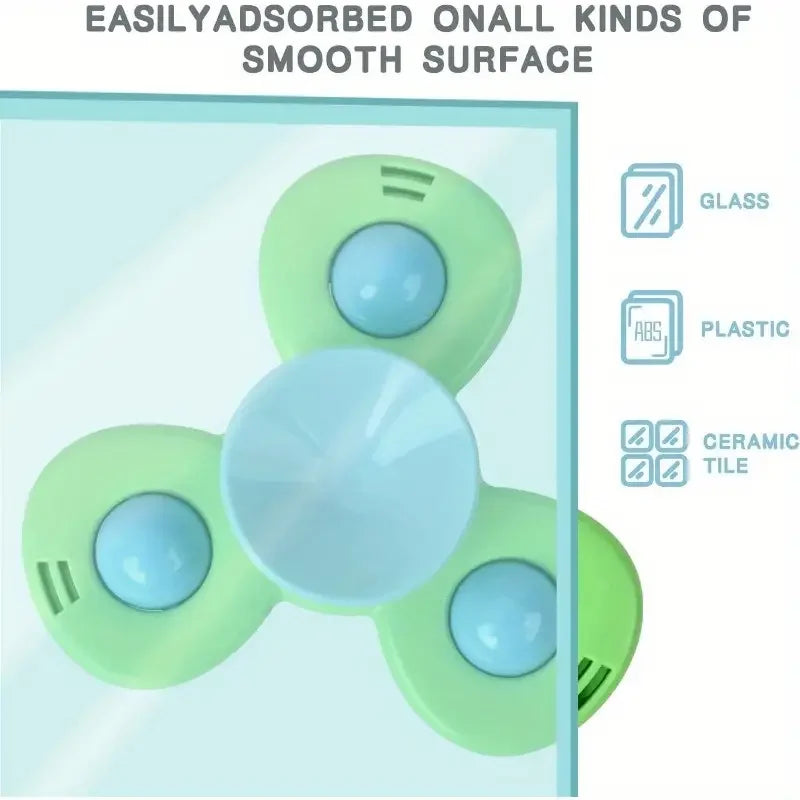 Childrens Interactive Bug Flower Suction Cup Top Toy Cartoon Suction Cup Spinning Baby Toy Educational Fun Play