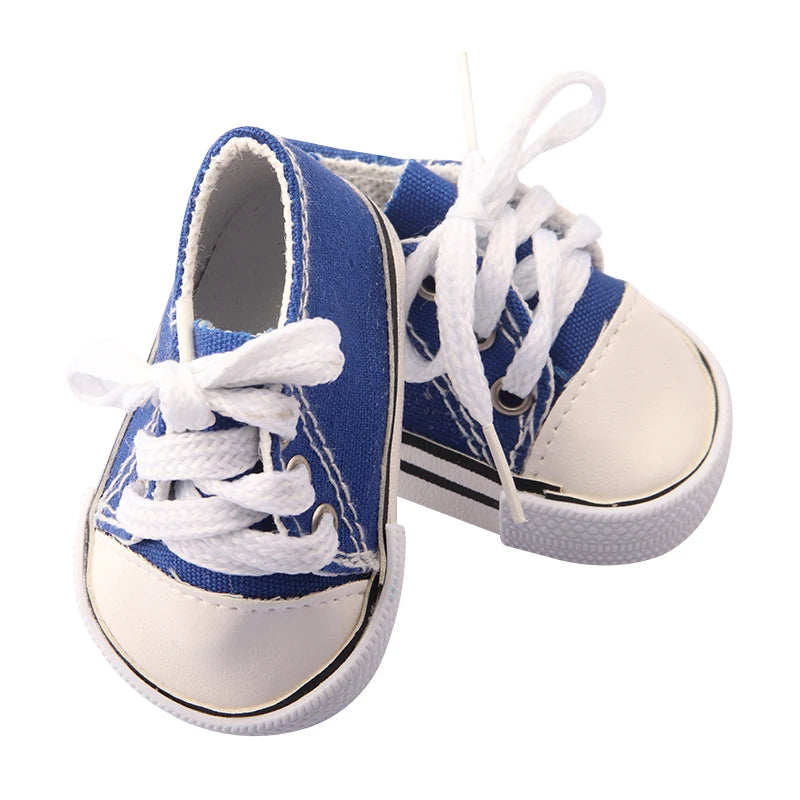 7 Cm Canvas Doll Shoes For 18 Inch American Doll 11 Colors Cloth Doll Shoes Boots Sneakers For 43 Cm Baby New Born&OG Girl Doll