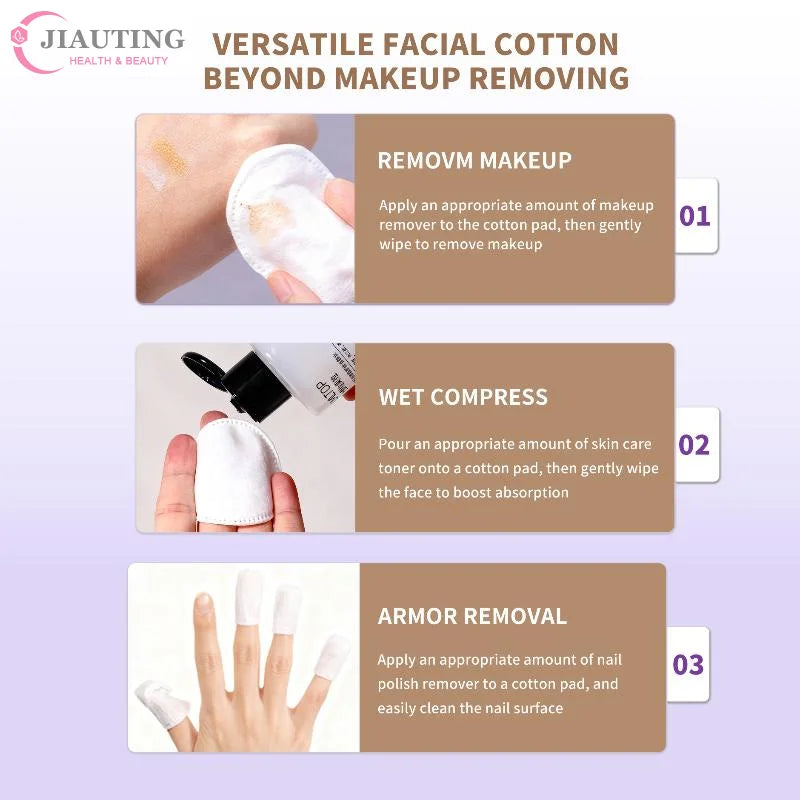 Disposable Makeup Cotton Pad 100/120pcs Soft Round Three Layer Facial Cleaning Wipes Makeup Remover Beauty Cosmetic Cleaning