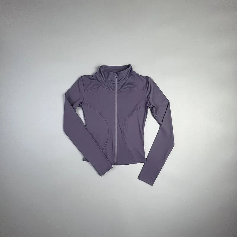 2025 New Yoga Coat Short Sports Jacket WOMEN'S Fitness Clothes Slimming Body Sculpting Zipper Yoga Jacket
