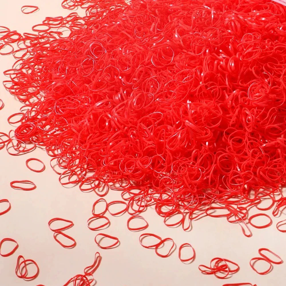 500/1000/2000pcs Girls Colourful Disposable Rubber Band Hair Ties Headband Children Ponytail Holder Bands Kids Hair Accessories
