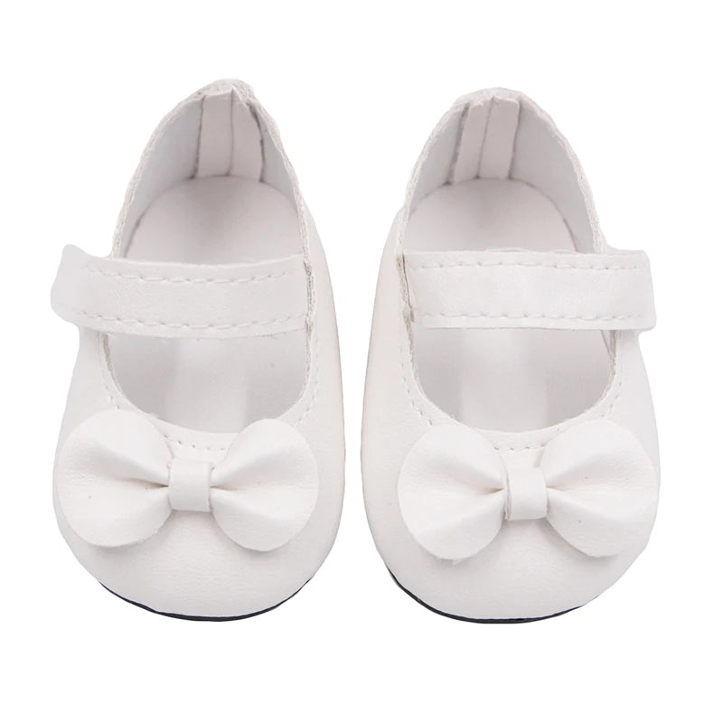 7 cm Bow Doll Shoes Cute Mini Leather Shoes For 43cm Baby New Born,American 18 Inch&OG,My Life Girl Doll Best Girl's Toy
