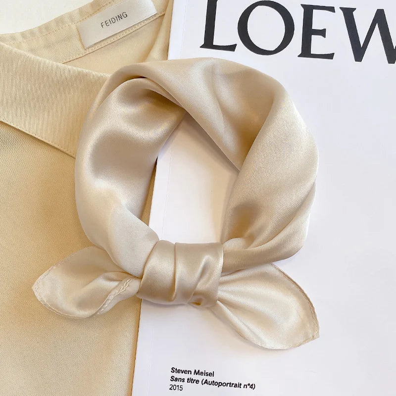 Fashion 100% Real Silk Scarf Women Shawls Wraps for Ladies Neckerchief Foulard Scarves Pashmina Female Shawl Hijab Bandana 2024