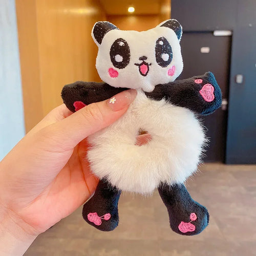 1pcs Hair Circle Girl Frog Plush Green Hair Circle Bun Cute Funny Hair Band Elastic Scrunchies For Women Ponytail Hairstyle
