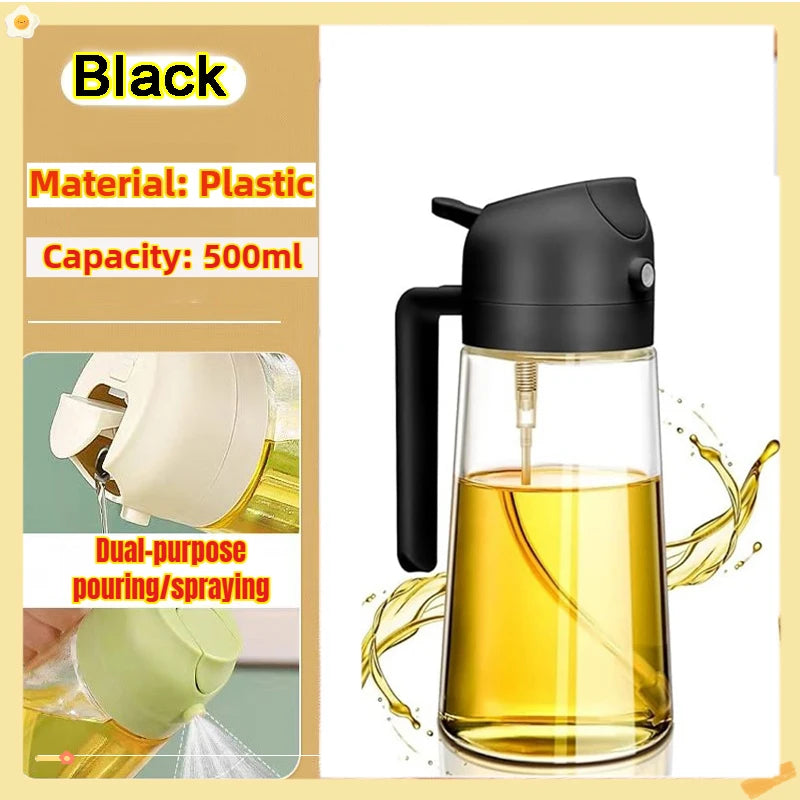 200/300/500ml Oil Spray Bottle BBQ Cooking Olive Oil Sprayer Plastic Baking Oil Spray Empty Bottle Vinegar Bottle Or  Oil brush
