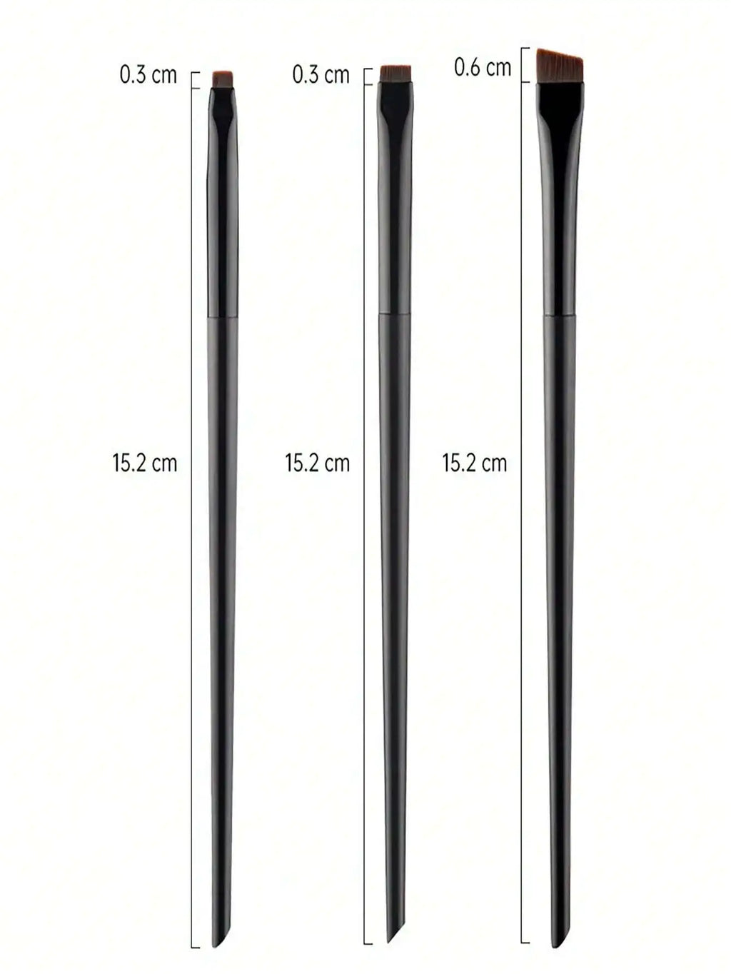 3pcs Makeup Brush Set, Including Angled Eyeliner Brush, Eyebrow Brush, And Ultra-Fine Eyeshadow Brush, Makeup Brush Set, Makeup Brush Kit, Makeup Brush Set, Full Makeup Brushes, Makeup Brush Set, Complete Makeup Tools, Makeup Brush Set, Makeup Brush Set