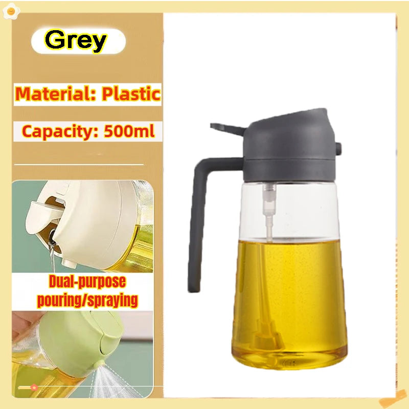 200/300/500ml Oil Spray Bottle BBQ Cooking Olive Oil Sprayer Plastic Baking Oil Spray Empty Bottle Vinegar Bottle Or  Oil brush