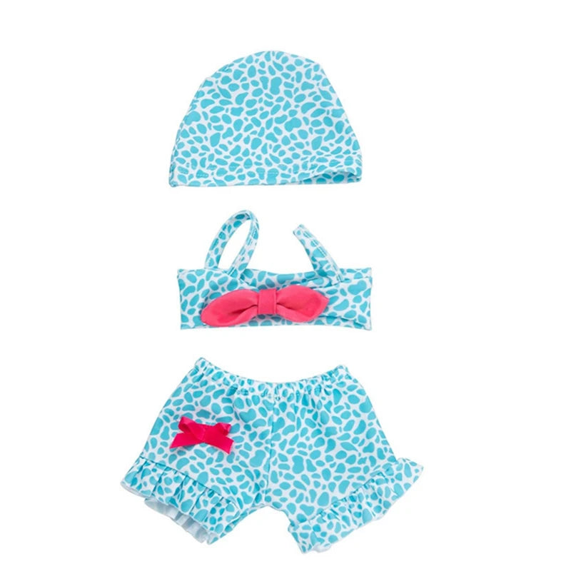 Cute Swimming Suit For 18Inch American Doll Sweet Heart Print Doll Swimsuit Clothes For 43Cm Newborn Baby Doll Kids Gift