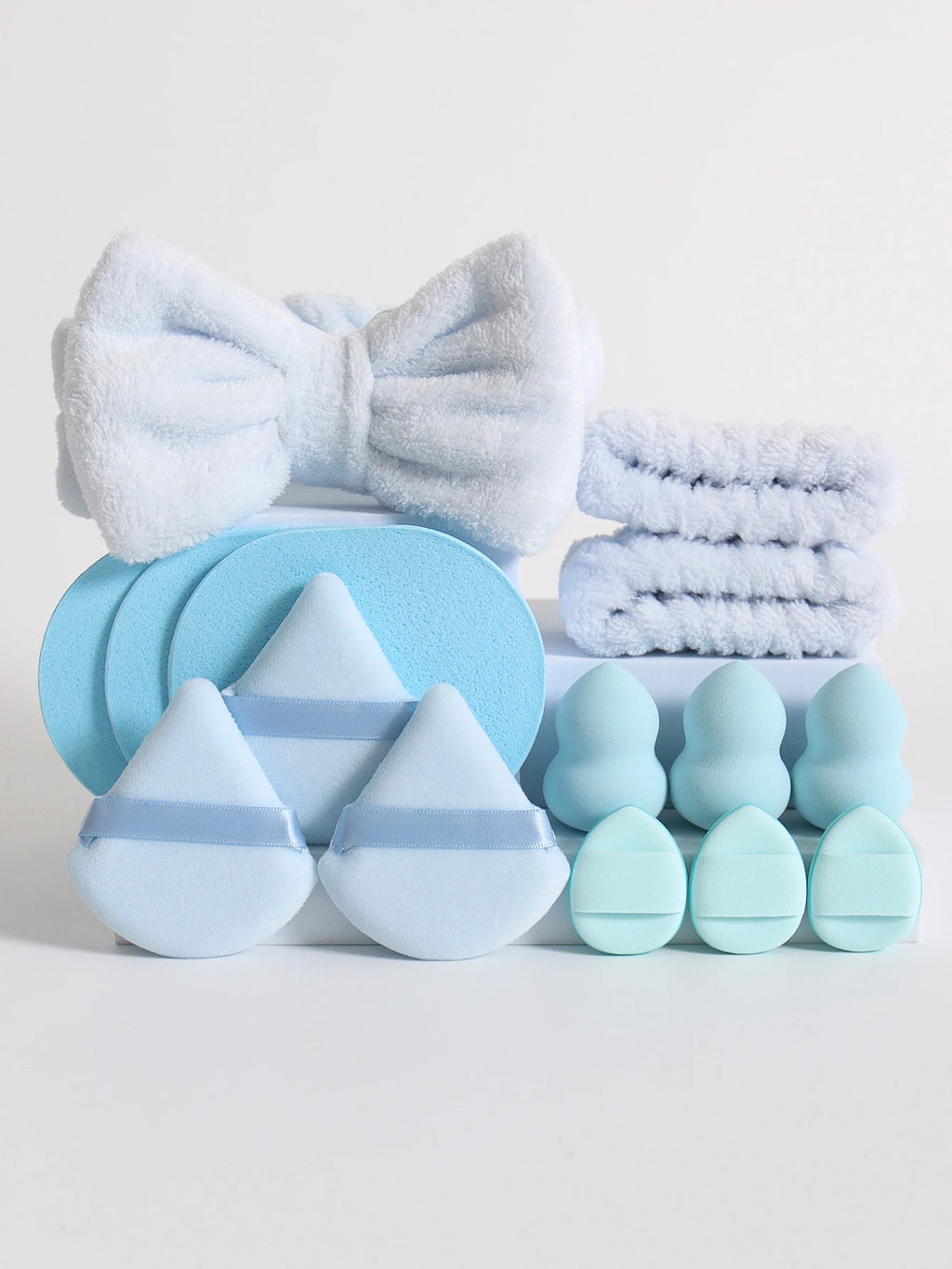 15  Cosmetic Puff Makeup Sponge Blender Beauty Egg Foundation Sponges Puff Wash Face Headband Wristband Make up Accessories