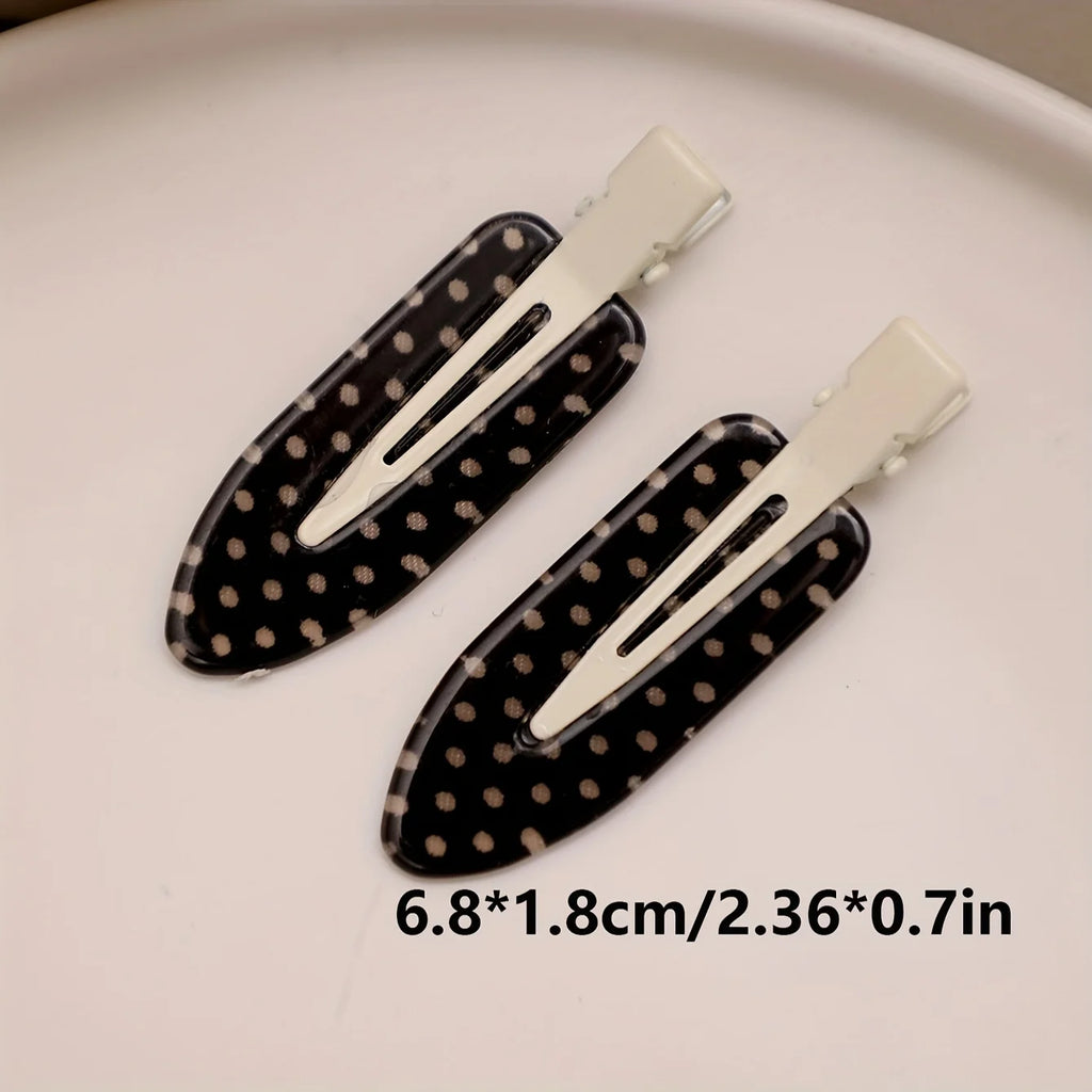 4 pieces/black and white acetic acid traceless hair clip acrylic duckbill clip sweet bangs hair clip hair clip