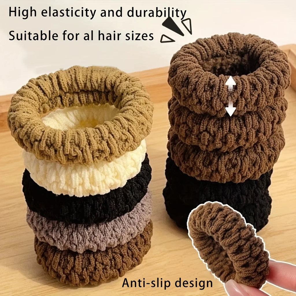 10pcs of Upgraded Wide And Thick Hair Ties, Fashionable for Ponytails And Buns, Made of Durable Elastic Material That Won'T Dama