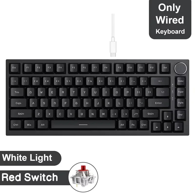 Ajazz AK820/AK820Pro Gaming Mechanical Keyboard Bluetooth 5.1/Wireless/C-Wired Customized Keyboard with Knob Hot Swapping Gasket